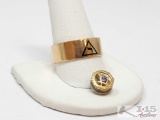 10k Gold Masonic Ring and Pin, 6g