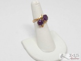 10k Gold Purple Stone Ring, 3.25g