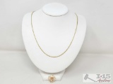 10k Gold Heart Pendant & Necklace, 3.7g