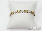 10k Gold Heart Bracelet, 5g