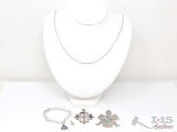 .925 Silver Necklaces, Pendants, & Pin. 48.3g
