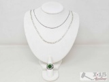 .925 Necklaces & Ring With Rhinestones, 22g