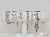 (9) .925 Silver Bracelets, 222g