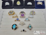 (16) .925 Silver Rings,145g
