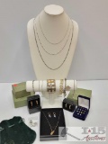 .925 Necklaces, Bracelets, & Earrings, 102g