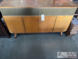 stereo cabinet and 2 box of stereo stuff
