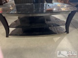 glass top tv table