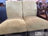 2 green chairs