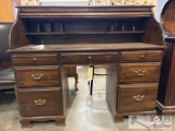 wood roll top desk