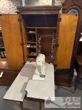 Sewing Cabinet with Singer Sewing Machine