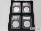 (4) 2020-2021 $1/1OZ Silver Coins