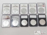 (10) 1991-2022 $1 American Eagle Silver Coins
