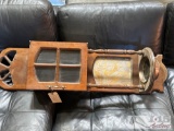 Vintage Wooden Wall Cabinet with Wash Bowl