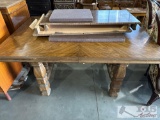 Wood Dining Room Table with 2 Leafs
