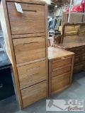 (2) Wooden Filing Cabinets