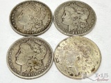 (4) 1879-1921 Morgan Silver Dollars