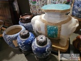 4 Vases and Elephant Statue