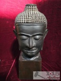Metal Buddha Head with Stand