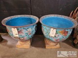 2 Large Bowls with Bases
