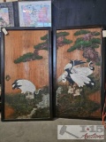 Pair of Painted Doors, Appear to Sliding Japanese Temple Doors