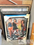 Spice Girls Framed Poster & (2) Framed Paintings
