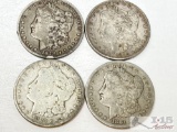 (4) 1879-1881-S Morgan Silver Dollars