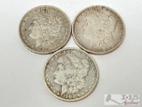 (3) 1885-1900 Morgan Silver Dollars