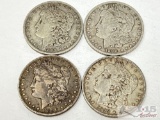 (4) 1889-1899 O Morgan Silver Dollars