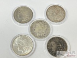 (5) 1878-1896 Morgan Silver Dollars