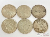(6) 1922-1935 Silver Piece Dollars
