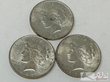(3) 1923 Silver Peace Dollars