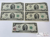 (5) 1976 Two Dollar Bills