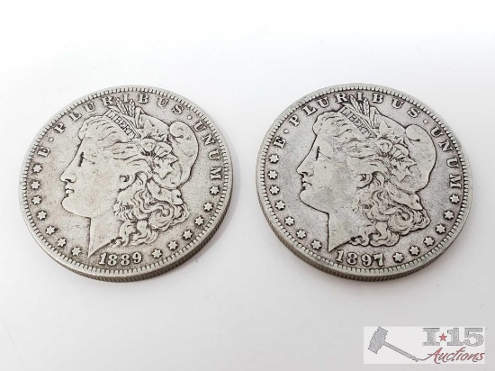 1897-O And 1889-O Morgan Silver Dollars