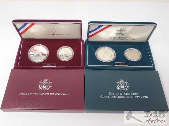 (2) 1992 United States Mint Sets, 90% Silver