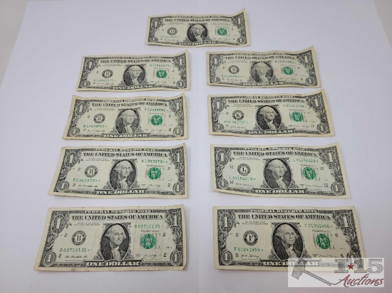 (9) $1 United States Star Notes