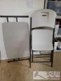 Lifetime Folding Chairs and Table