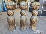 (3) Vintage Mid Century Arthur Court Aluminum Tassel Legs
