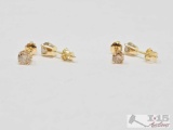 (2) 14K Diamond Earrings, 1.81g