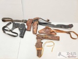 (5) Leather Belt Gun Holsters