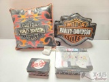 Harley Davidson Pillows and Race Car Cards