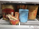 (5) Tin Containers and Fishing Lures
