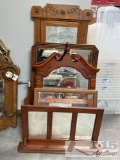 (5) Wooden Framed Mirrors