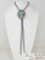 Native American Sterling Silver Turquoise Bolo Tie, 54g