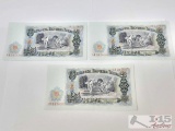 (3) 25 Leva Bulgaria Banknotes