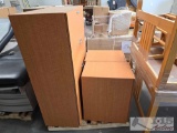 (3) Wooden Filing Cabinets