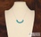 Native American Sterling Silver Necklaces with Turquoise Stones, 16g