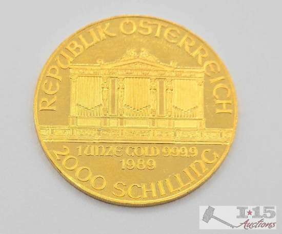 (1989) 2000 Schilling Vienna Philharmonic .999 Fine Gold Coin