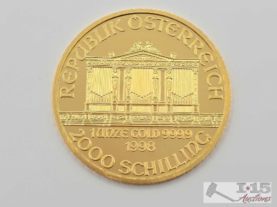 (1998) 2000 Schilling Vienna Philharmonic .999 Fine Gold Coin