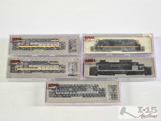 (5) Atlas N Scale Locomotive Model Trains