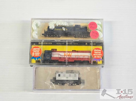(3) N Scale Locomotive Model Trains